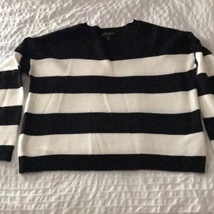 Striped Knit Sweater - B&W